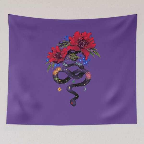 Item preview, Snake Peony Flowers Tattoo designed and sold by arterialmotive.