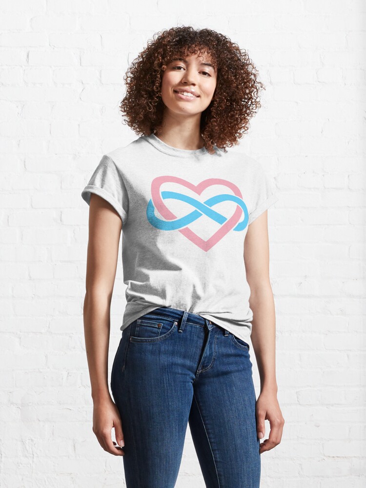 Alternate view of Transgender Polyamory Infinity Heart (White) Classic T-Shirt