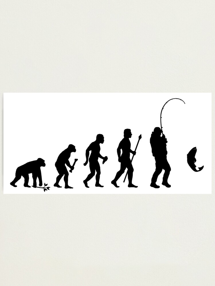 Evolution Of Man and Fishing | Photographic Print