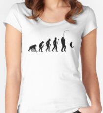Evolution Of Man and Fishing Women's Fitted Scoop T-Shirt