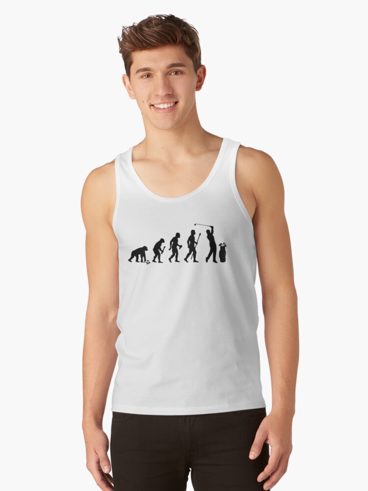 Tank Top, Evolution Of Man and Golf designed and sold by BeyondEvolved