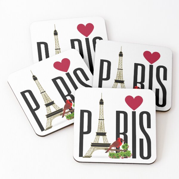 Item preview, PARIS QUOTE RED/BIRD/ PARIS LOVERS, ADDICTED TO PARIS designed and sold by wildwhimsical.