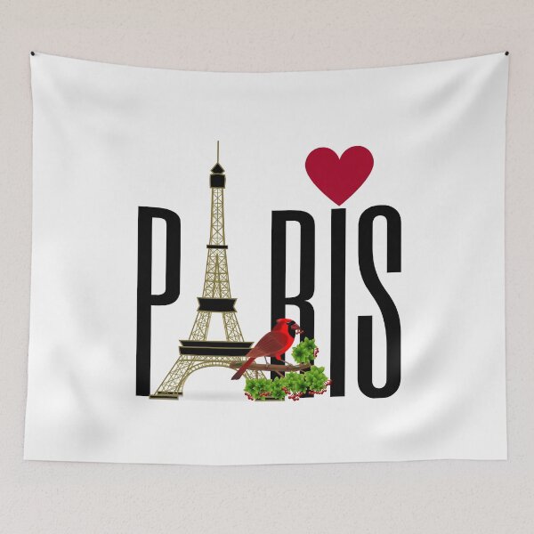 Item preview, PARIS QUOTE RED/BIRD/ PARIS LOVERS, ADDICTED TO PARIS designed and sold by wildwhimsical.