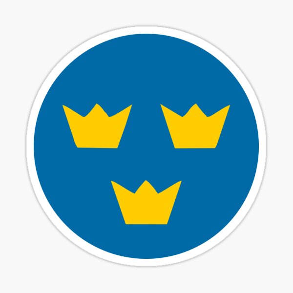 Artikel-Vorschau von Schweden-Aufkleber mit drei Kronen, Sverige tre kronor, designt und verkauft von Alma-Studio.