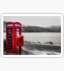 Old Red British Telephone Kiosk Sticker