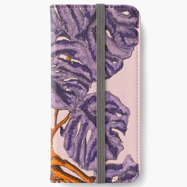 Monstera Purple Plant iPhone Wallet