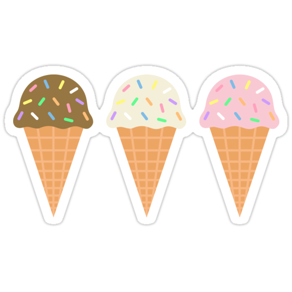 “Three Ice Cream Cones” Stickers by Macbrittdesigns | Redbubble