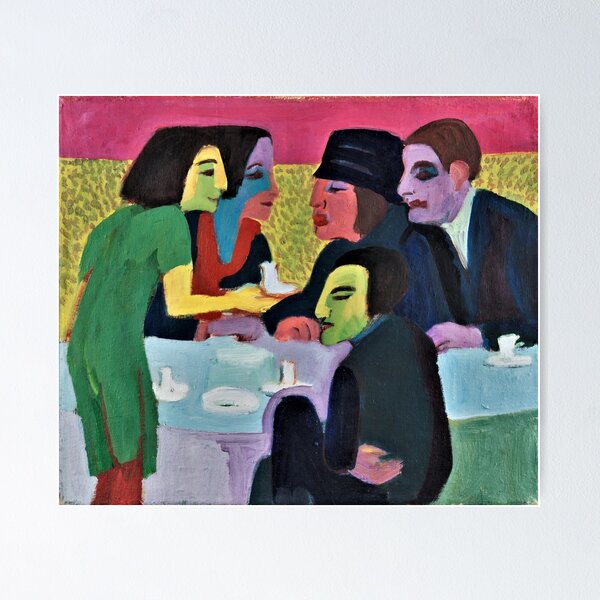 Aperçu de l'œuvre Ernst Ludwig Kirchner, scène au café créée et vendue par SEEMUELLER.