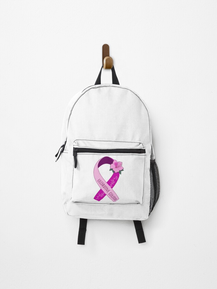 Thumbnail 1 of 3, Backpack, Ulcerative Colitis Awareness, Ulcerative Colitis Ribbon designed and sold by AnsDesigns.