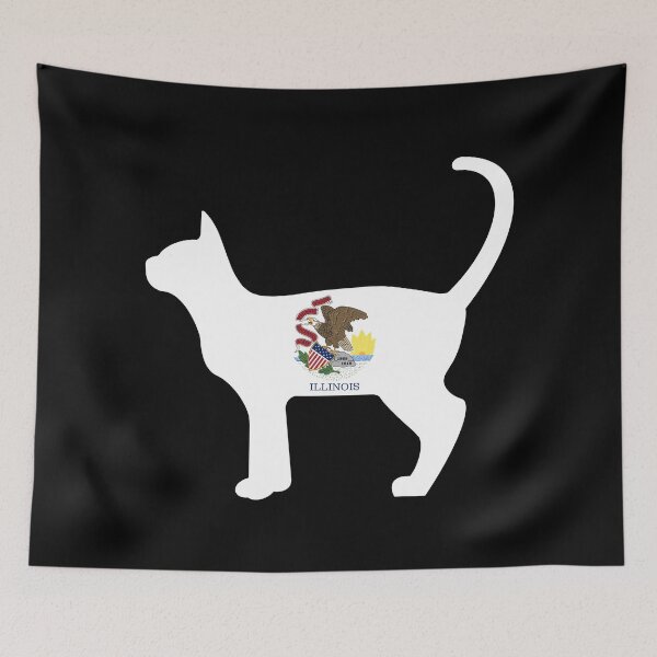 Item preview, State of Illinois Flag for Cat Lovers designed and sold by Gsallicat.