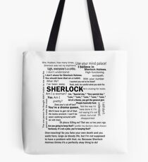 Sherlock Season 3 Quotes Tote Bag