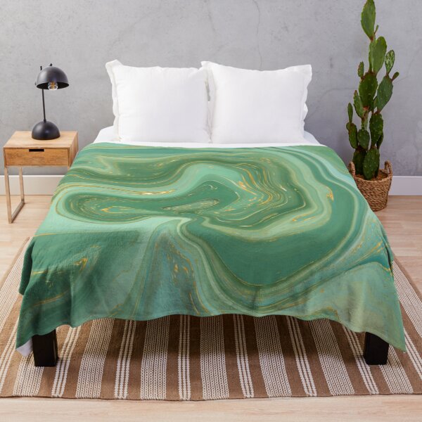 Item preview, Liquid Marble Paint Pour Green with Gold Accents designed and sold by Julie Erin Designs.