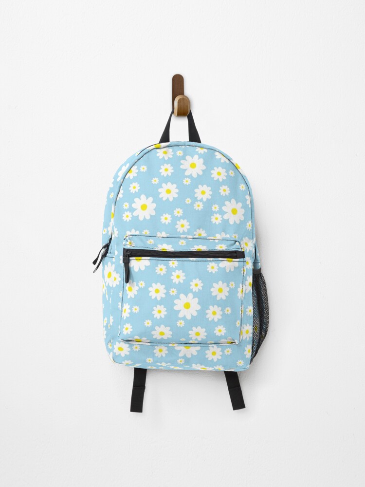 Spring Daisy Pattern Light Blue Backpack for Sale by Julie Erin