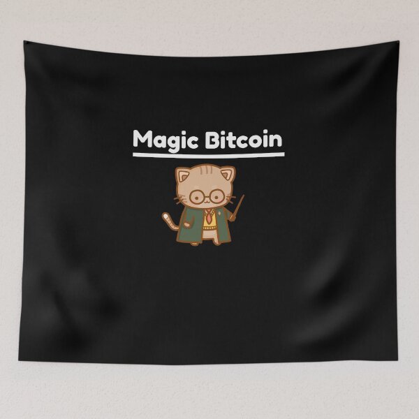 Item preview, Cute bitcoin cat with magic wand and school clothes designed and sold by GLwithUs.