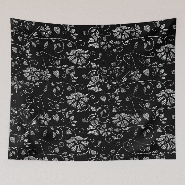 Item preview, Black and white Nakshi kantha or embroidered quilt designed and sold by FCEalin.
