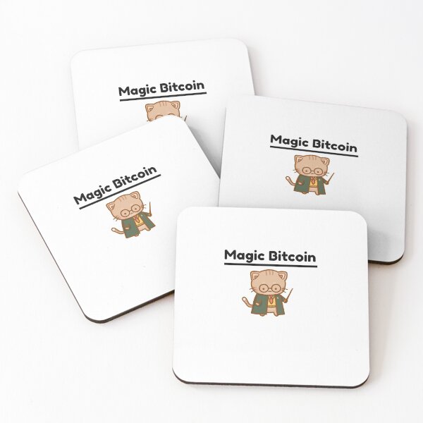 Item preview, Cute bitcoin cat with magic wand and school clothes designed and sold by GLwithUs.