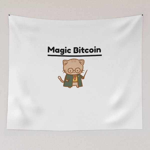 Item preview, Cute bitcoin cat with magic wand and school clothes designed and sold by GLwithUs.