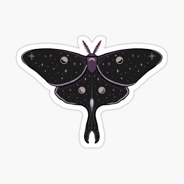 Sticker : New Beginnings; Luna Moth with Mushrooms – CherieSmittleArt