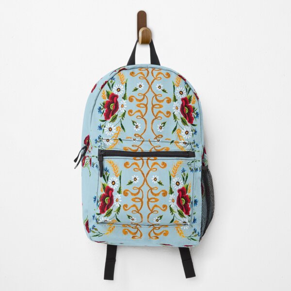 Item preview, Poppy and Cornflower Embroidery Blue designed and sold by Image NDesign.