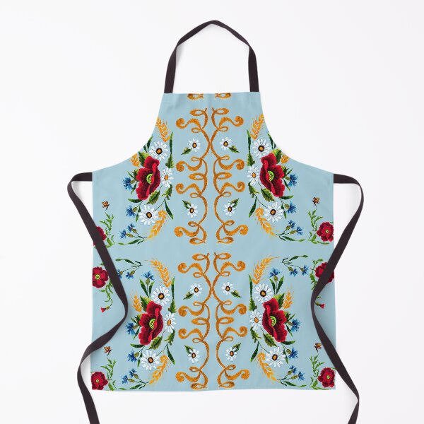 Item preview, Poppy and Cornflower Embroidery Blue designed and sold by Image NDesign.