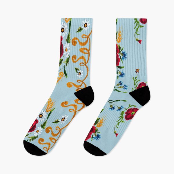 Item preview, Poppy and Cornflower Embroidery Blue designed and sold by Image NDesign.