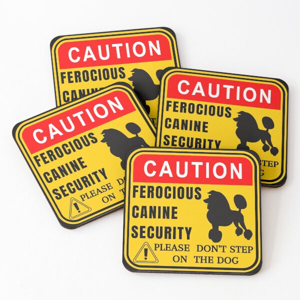 Item preview, Caution - Funny mini poodle guard dog sign designed and sold by Try-It.