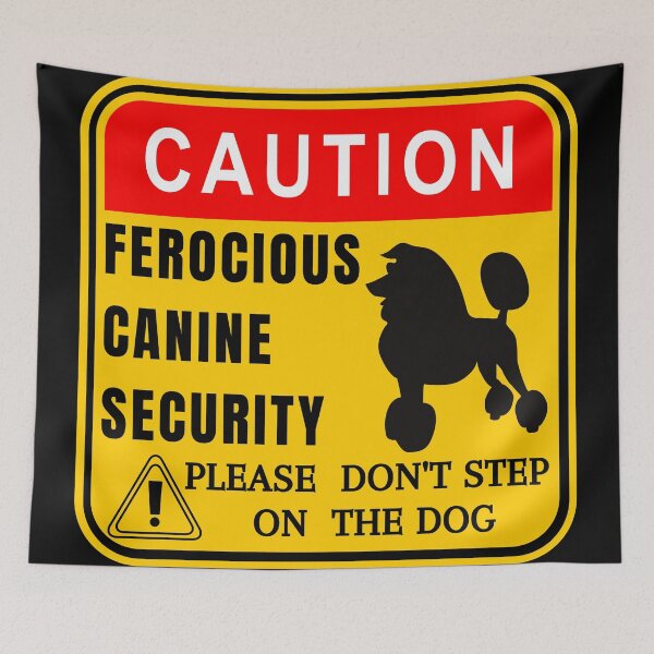 Item preview, Caution - Funny mini poodle guard dog sign designed and sold by Try-It.