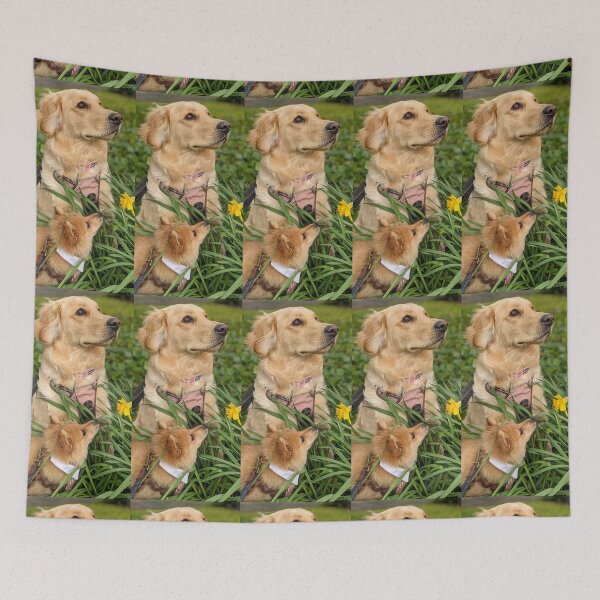 Item preview, Golden retriever Bella & pom puppy Kai designed and sold by Fluffycat2020.
