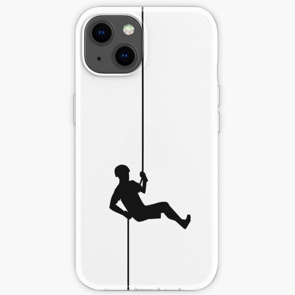 Simple Black Rappelling Silhouette iPhone Soft Case