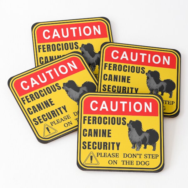 Item preview, Caution - Funny papillon guard dog sign designed and sold by Try-It.
