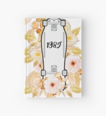 Hand-drawn Floral Skateboard 1985 Hardcover Journal