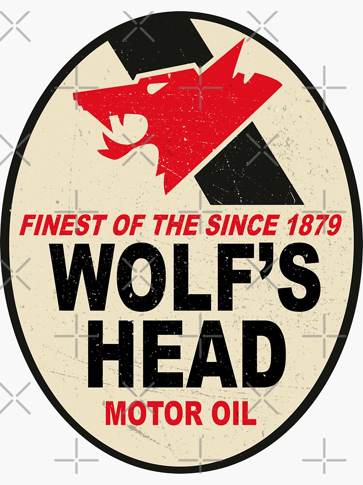 "Wolfs head motor oil vintage sign" Sticker for Sale by Ploxd Redbubble