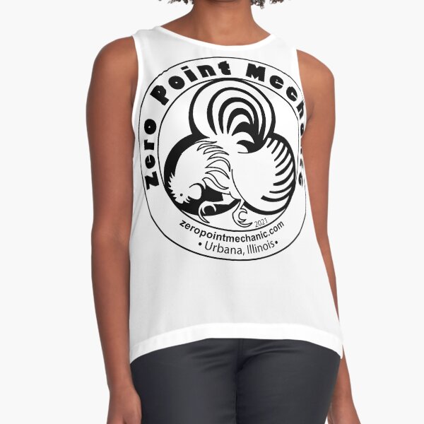 Zero Point Mechanic 2021 Logo Black Sleeveless Top