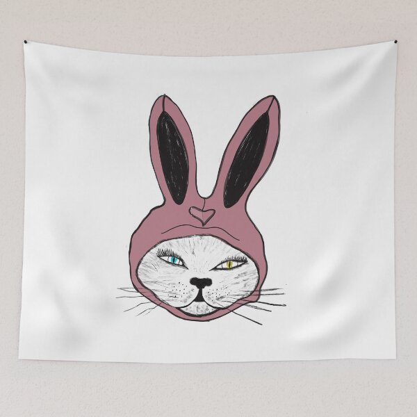 Item preview, Bunny Rabbit with Pink Hearted Hoodie Design designed and sold by boopsblunt.
