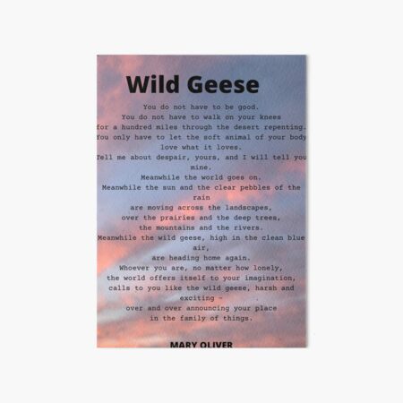 Item preview, Wild Geese Poem by Mary Oliver  designed and sold by ThoughtfulPrint.