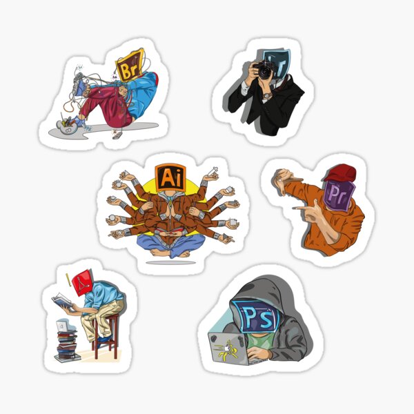 Adobe Suite programs personifications Sticker