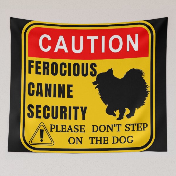 Item preview, Caution - Funny pomeranian guard dog sign designed and sold by Try-It.