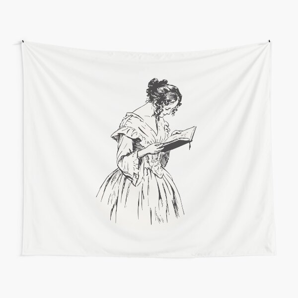 Dark academia women reading Tapestry