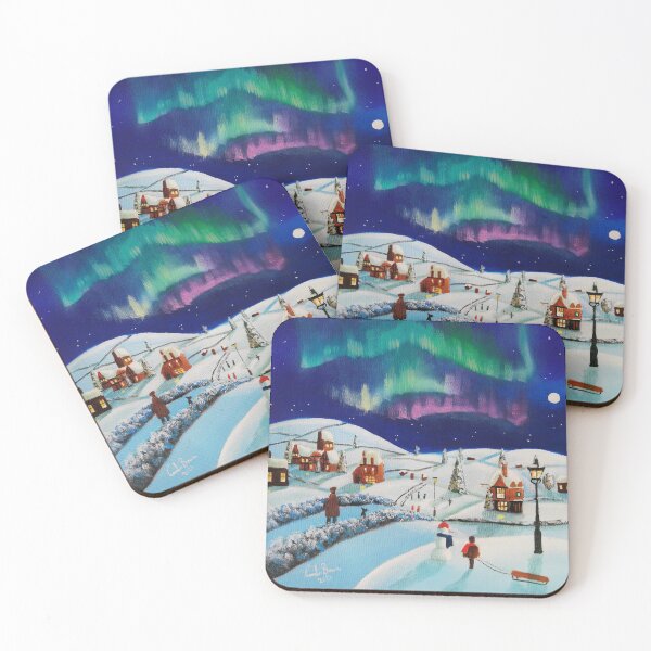 Item preview, Winter village, folk art painting designed and sold by GORDON BRUCE ART.