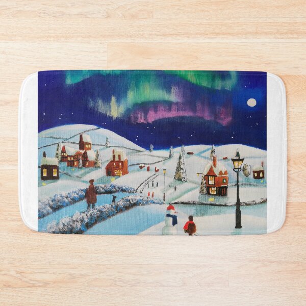 Item preview, Winter village, folk art painting designed and sold by GORDON BRUCE ART.