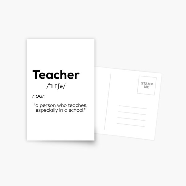 Teacher English Definition Postcard