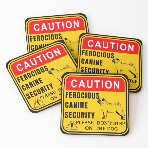 Item preview, Caution - Funny pug guard dog sign designed and sold by Try-It.