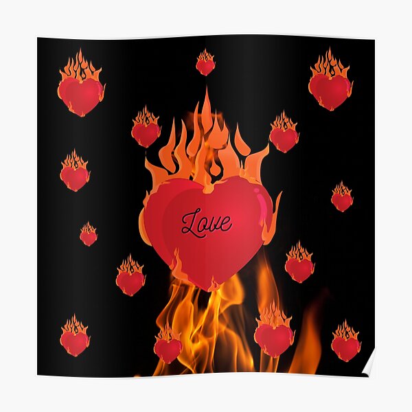 Wandbilder Brennendes Herz Redbubble