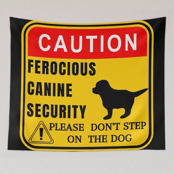 Item preview, Caution - Funny and cute puppy guard dog sign designed and sold by Try-It.