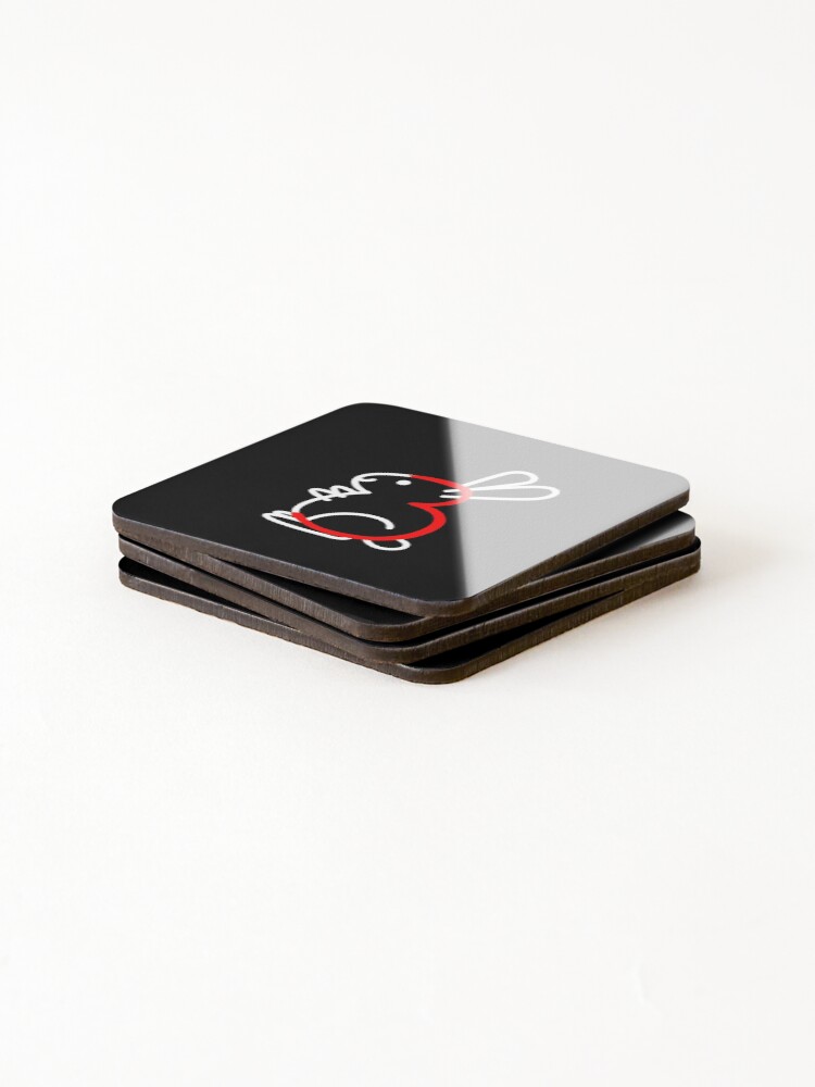 Thumbnail 4 of 5, Coasters (Set of 4), Draw With Numbers 3 Rabbit designed and sold by kunterbuntdesig.