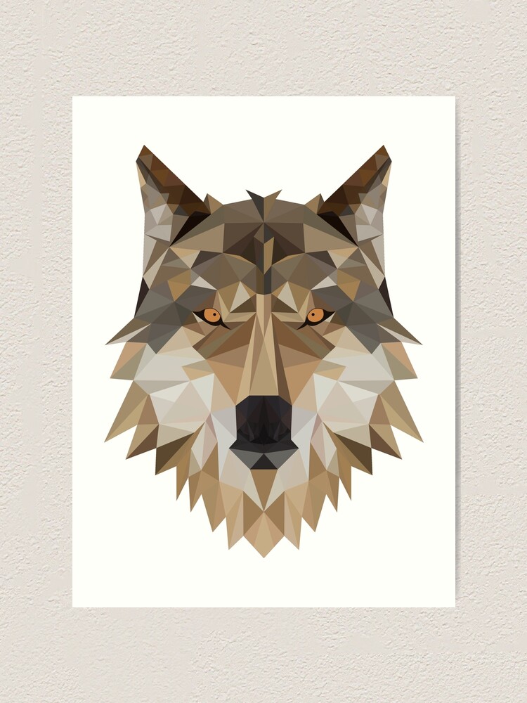 Wolf head face polygon colorful colors geometric forest Wolf head face polygon colorful colors geometric forest
