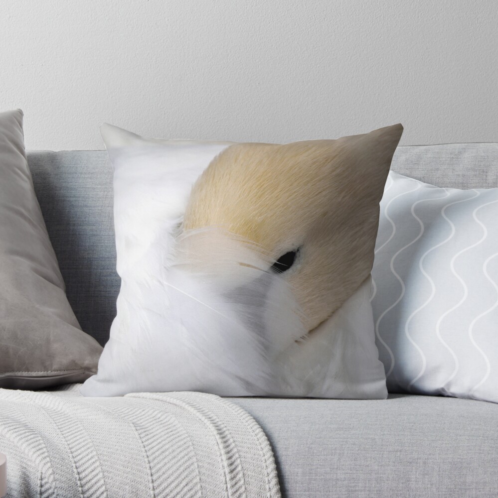 Shy Swan Throw Pillow