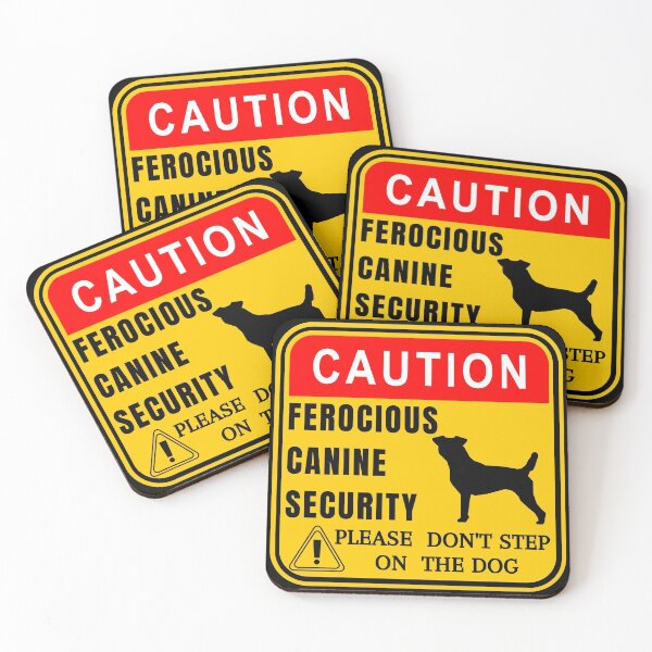Item preview, Caution - Funny jack russell terrier guard dog sign designed and sold by Try-It.