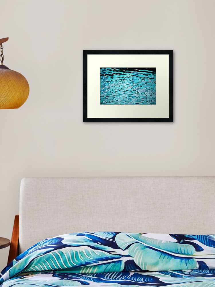 Framed Art Print, Aqua Abstract designed and sold by Tiffany Dryburgh