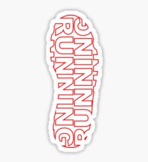 Running Shoe Print Red Sticker